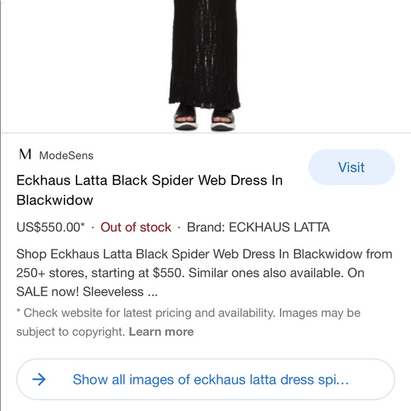 Eckhaus Latta Black Spider Web Dress - Picture 2 of 5